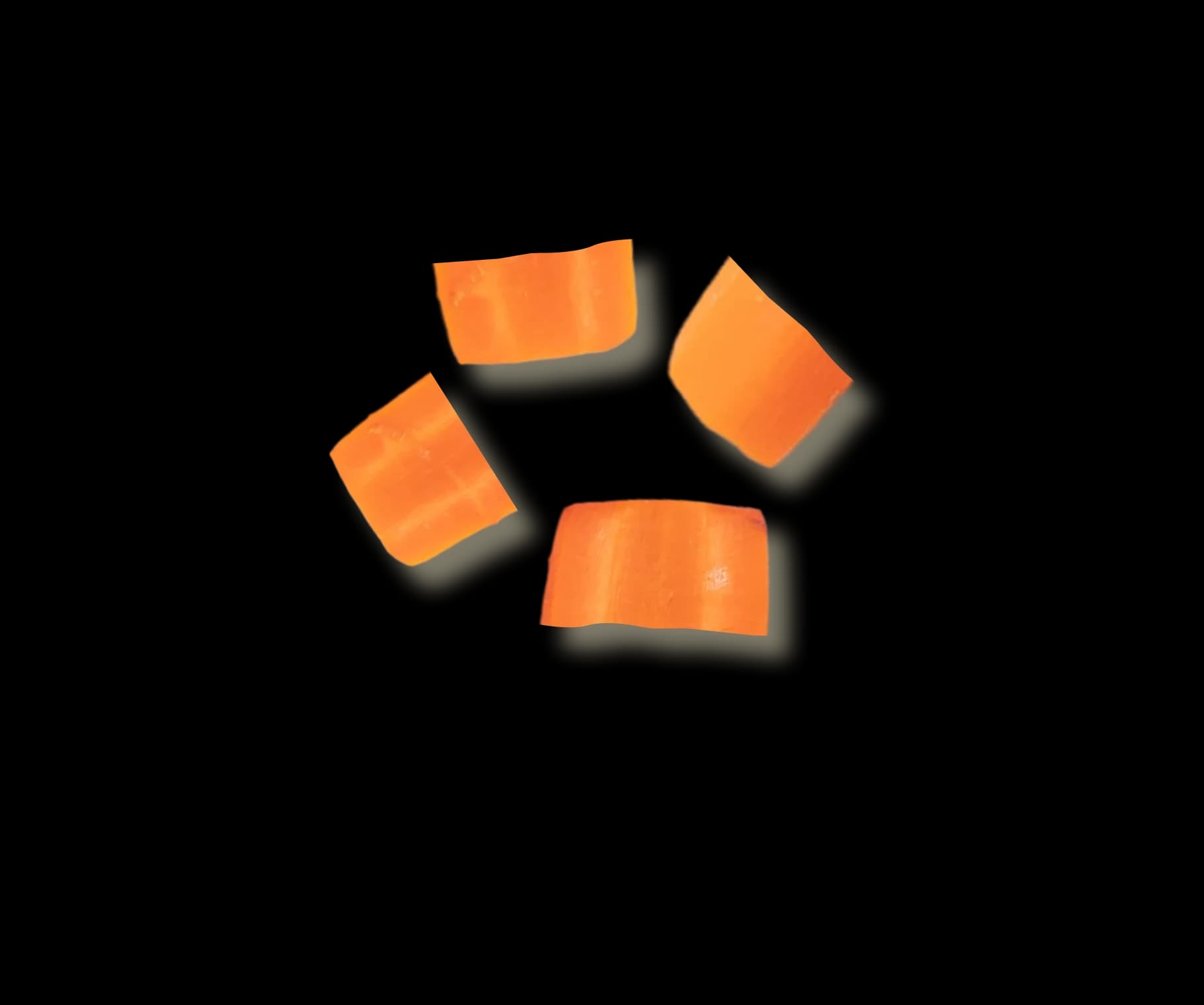 Four carrot chunks