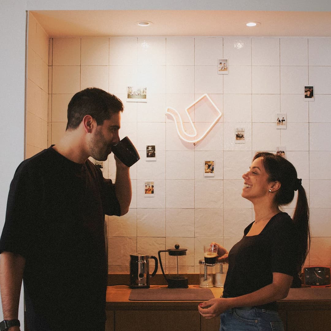 people gather outside