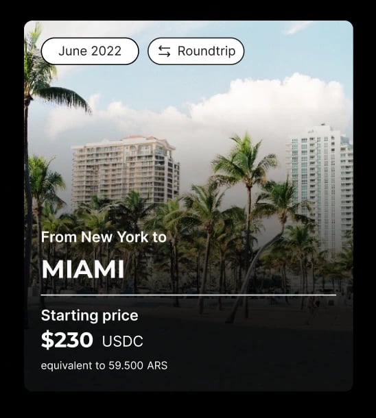 card flight destination