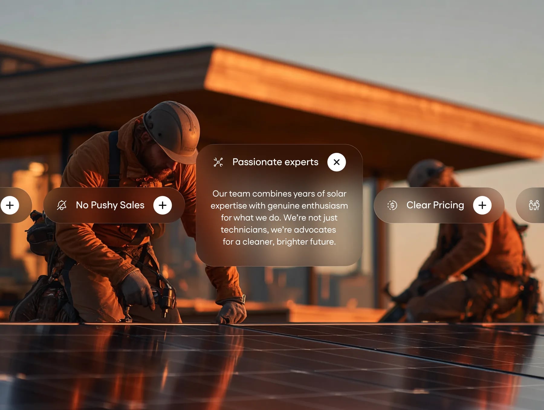 Glass accordion pills over worker photo