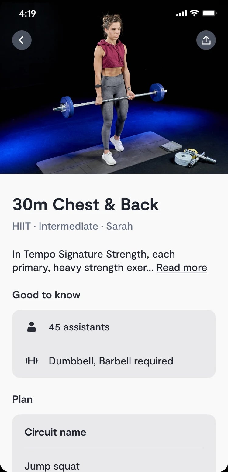 person working out app