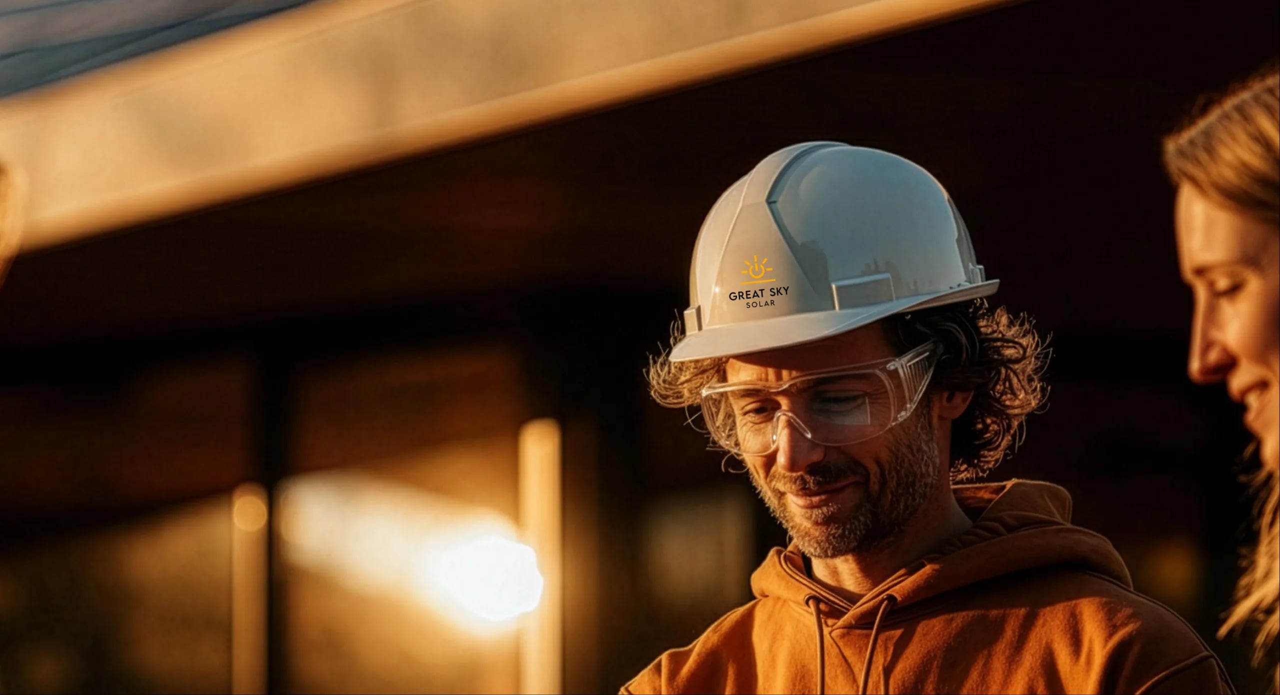 Great Sky Solar worker on site