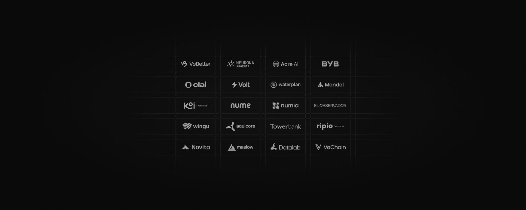 Aerolab logo with a grid of client brand logos on a dark background.